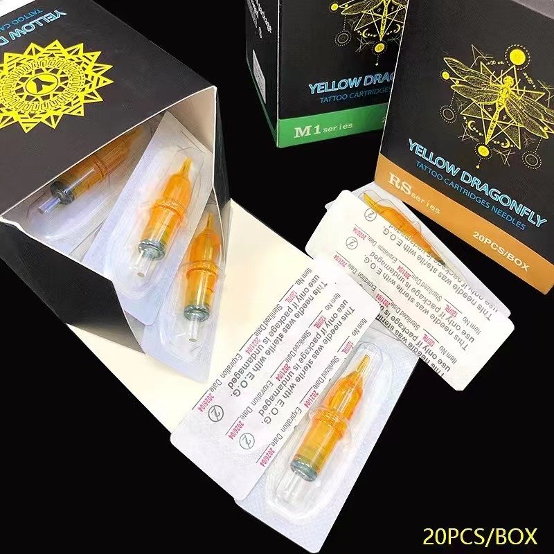 Sterile Yellow Cartridge Needles for Tattoo Machine Tattoo Kit and Supplies