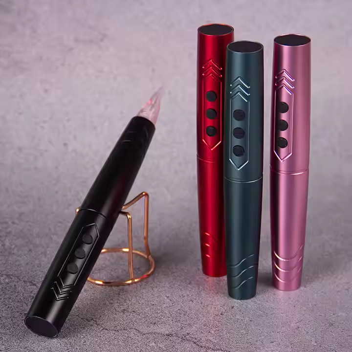Professional Mini Tattoo Pen Machine with four colors Needle two spare batteries