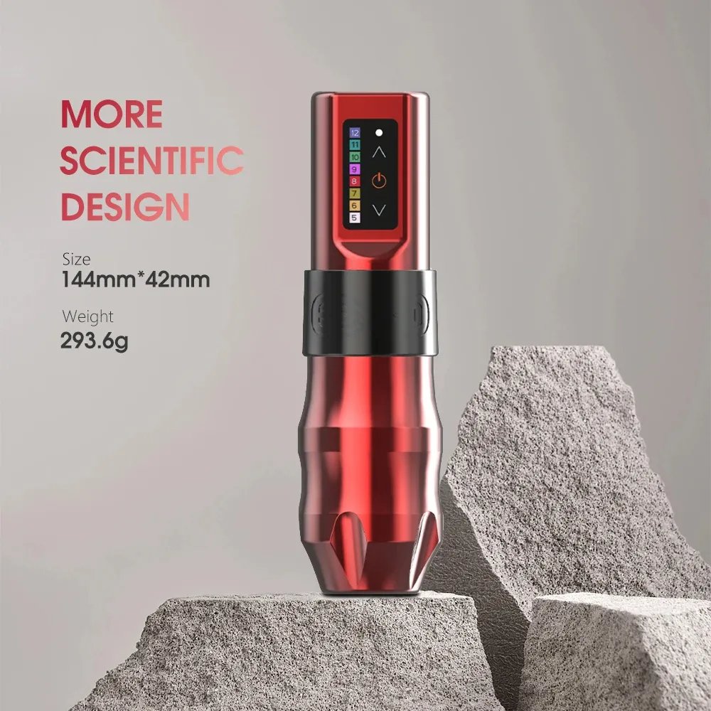 Ambition Professional Powerful Motor Wireless Rotary Tattoo Machine Pen Complete Full Set Kit with Cartridge and Accessories