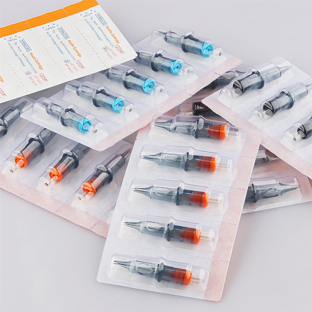 Blue Whale Tattoo Needle Cartridge 10pcs Permanent Makeup Sealed Tattoo Machine Needle