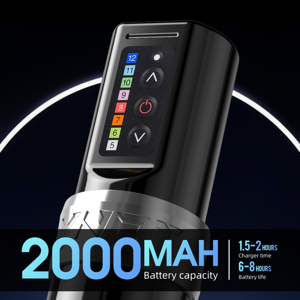 XNET F L U X 2000mAh 4.0mm Stroke Electric Tattoo Gun Professional Wireless Rotary Tattoo Pen Machine for Artists Body Art