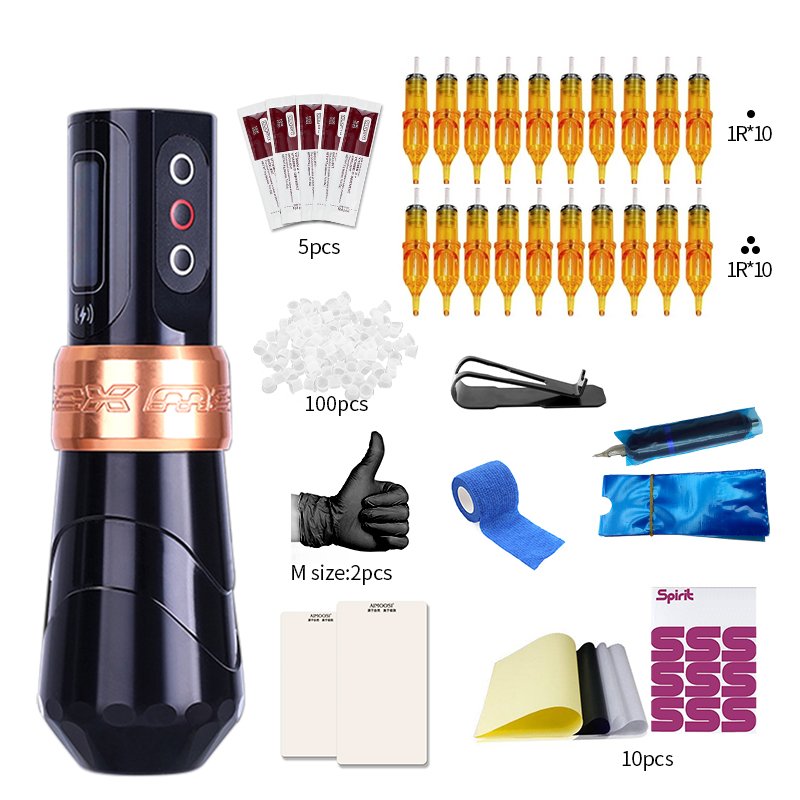 Tattoo Machines Kit Gun Tattoo Pen Tattoo Power Supply Cartridges Needles Permanent Makeup Machine Accessories
