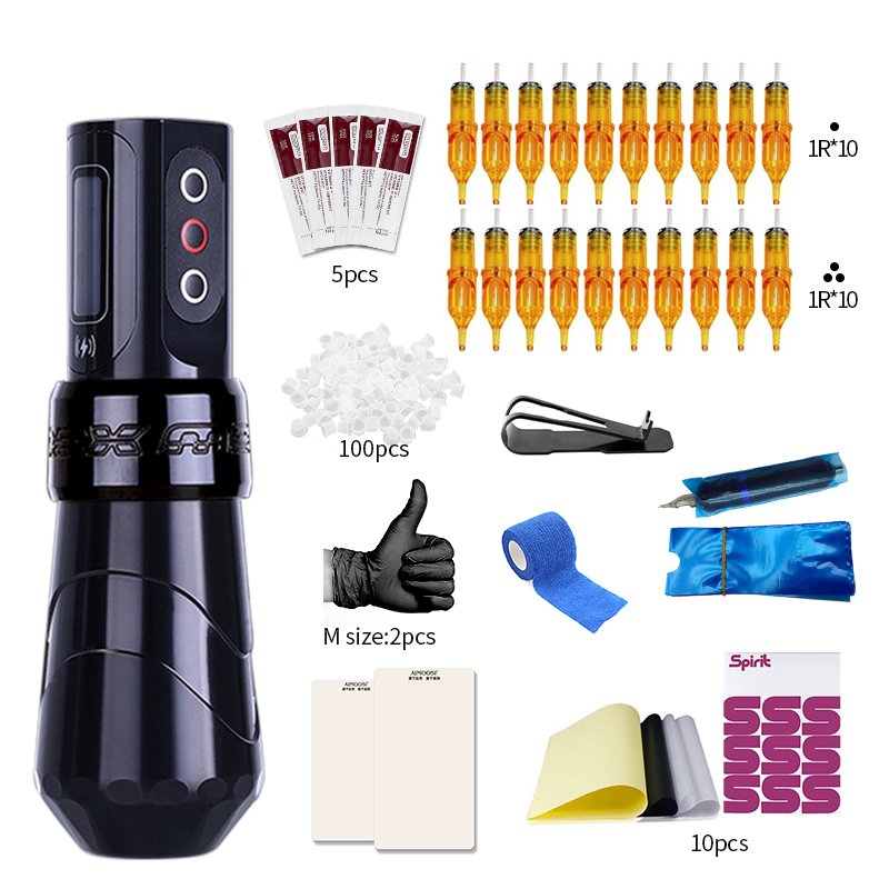 Tattoo Machines Kit Gun Tattoo Pen Tattoo Power Supply Cartridges Needles Permanent Makeup Machine Accessories