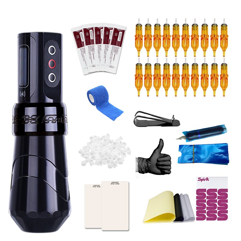 Tattoo Machines Kit Gun Tattoo Pen Tattoo Power Supply Cartridges Needles Permanent Makeup Machine Accessories