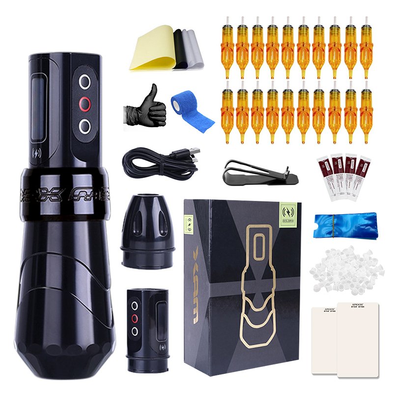 Tattoo Machines Kit Gun Tattoo Pen Tattoo Power Supply Cartridges Needles Permanent Makeup Machine Accessories