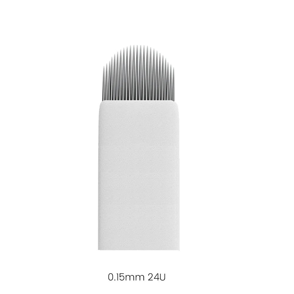OEM 0.15mm 24U Flex U shape Disposable Microblading Blades Master Flex U shape Nano Eyebrow Needles For Tattoo Manual Pen