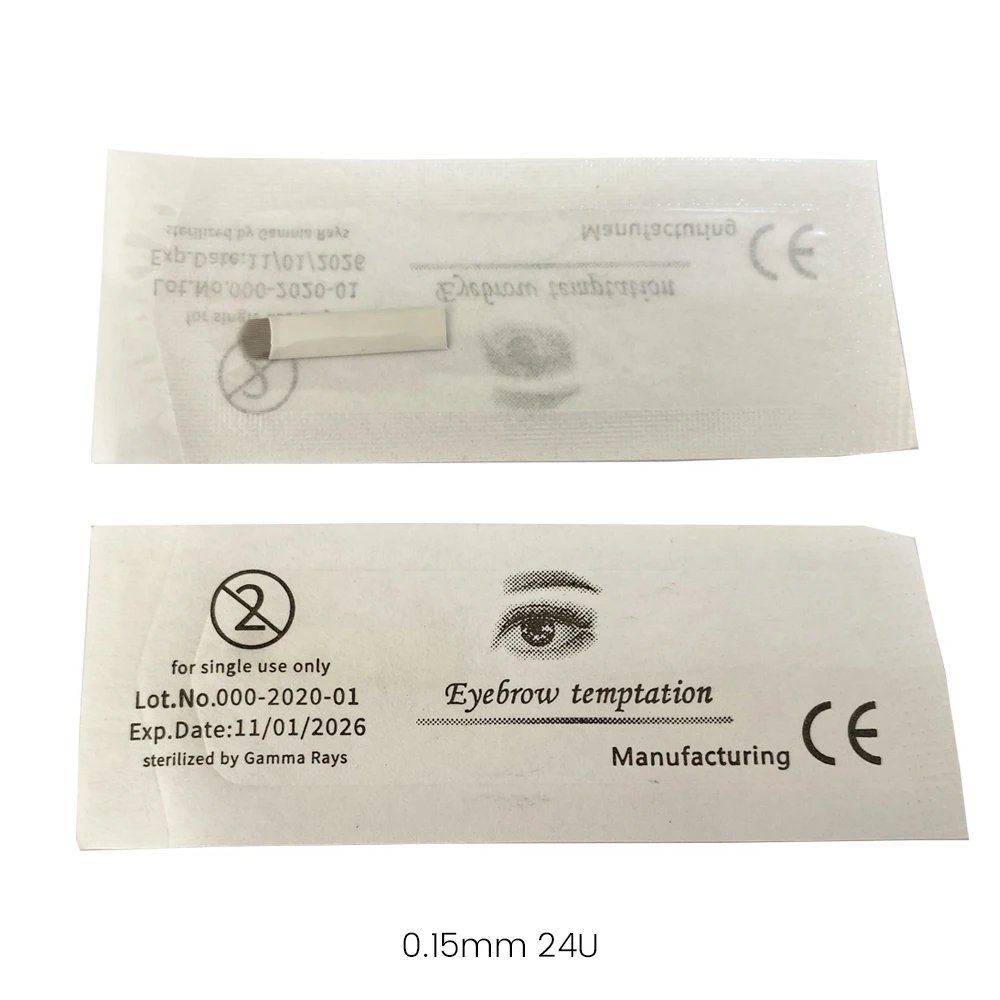 OEM 0.15mm 24U Flex U shape Disposable Microblading Blades Master Flex U shape Nano Eyebrow Needles For Tattoo Manual Pen