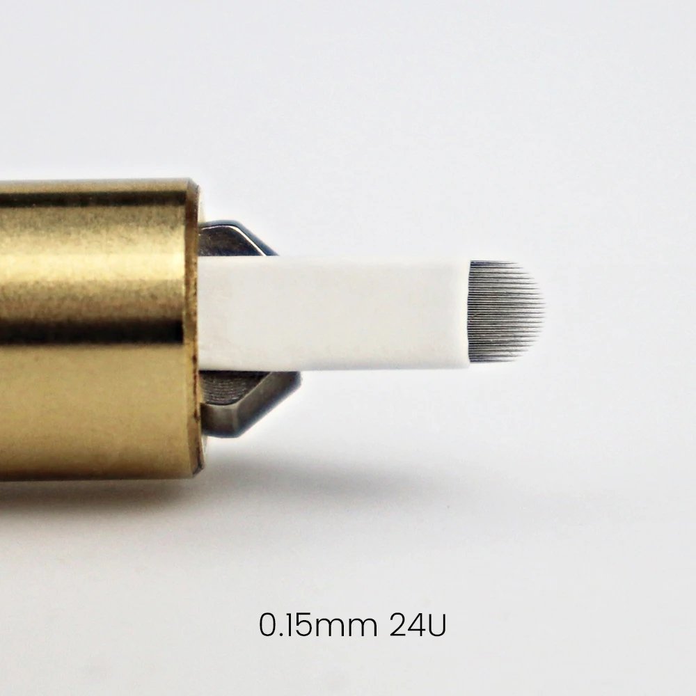 OEM 0.15mm 24U Flex U shape Disposable Microblading Blades Master Flex U shape Nano Eyebrow Needles For Tattoo Manual Pen