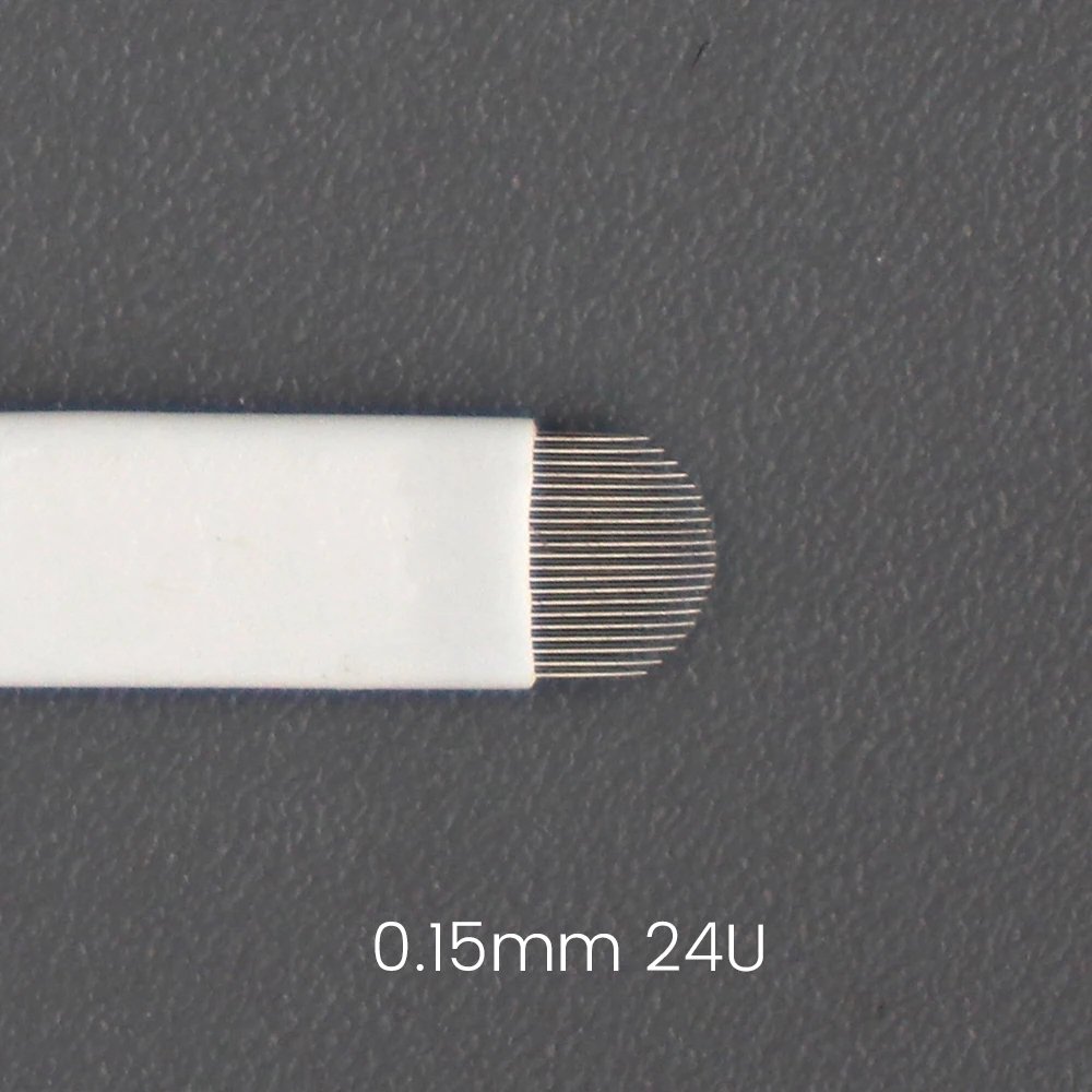 OEM 0.15mm 24U Flex U shape Disposable Microblading Blades Master Flex U shape Nano Eyebrow Needles For Tattoo Manual Pen