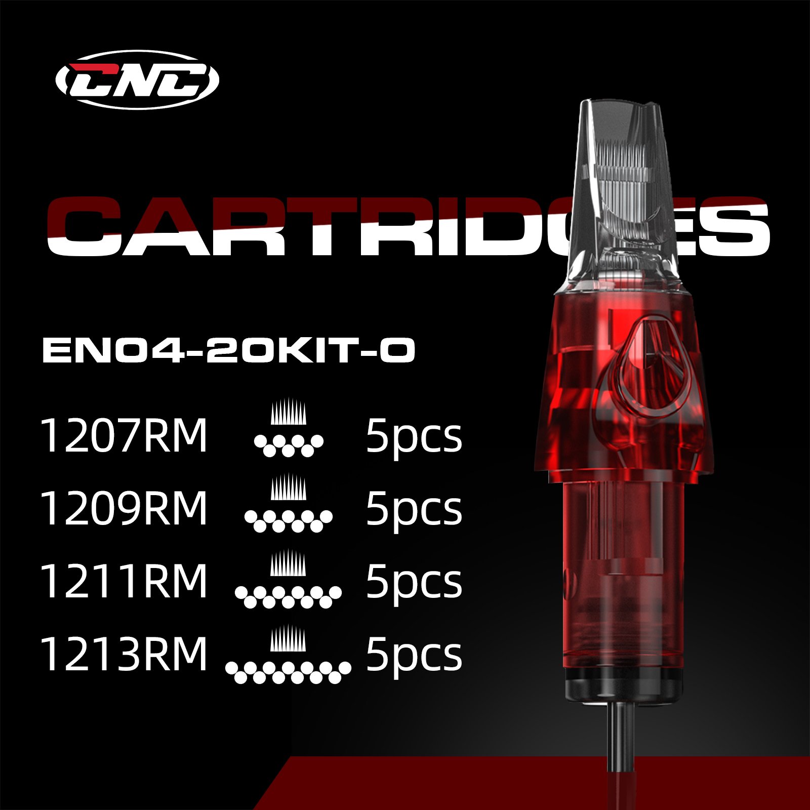 20pcs/box Factory Wholesale Customize Box Disposable Standard Tattoo Needle Cartridges Round Liner CNC Needle Cartridge