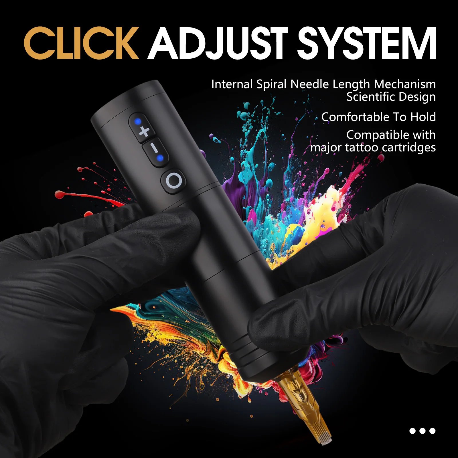 Ambition Ninja 2400mAh 4mm Stroke Powerful Coreless Motor Digital Professional Wireless Rotary Tattoo Pen Machine for Body Art