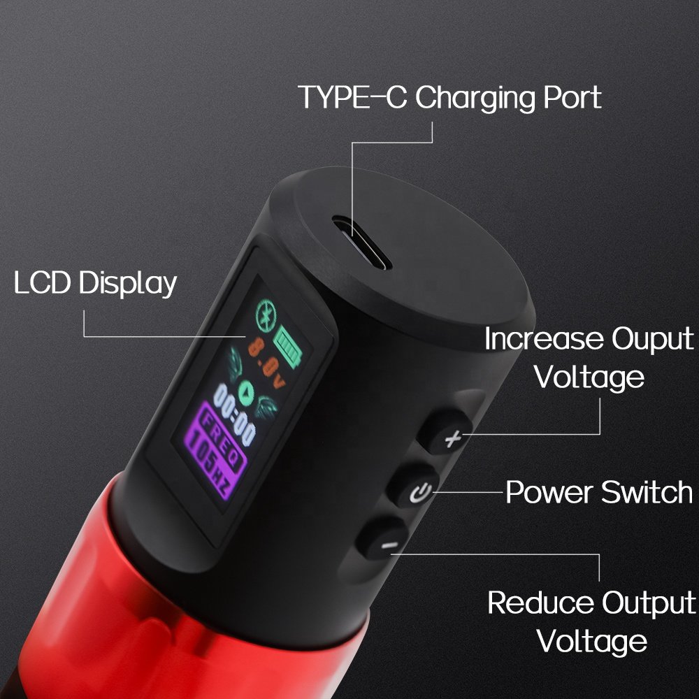 LBB S20 wireless Pen Machine Color Screen Wireless Tattoo Pen Machine With Double Battery