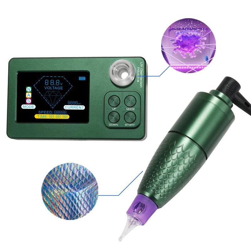 JiDragon Original V21 Mermaid Wireless Tattoo Device Automatic SMP Machine Permanent Makeup Machine with UV Sterilized Port