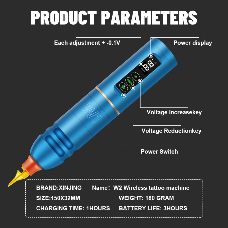 Professional Wireless Electric Tattoo Machine Pen Rechargeable PMU Machine for Body Art Permanent Makeup