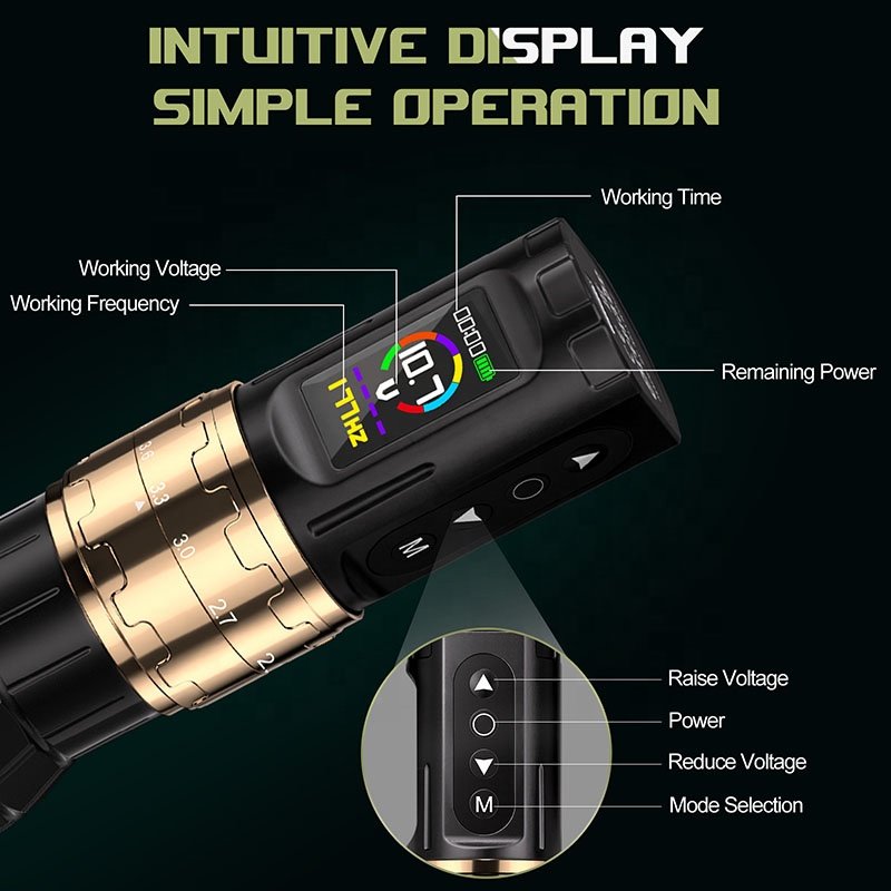 Professional Portable Maxwolf Electric Flux Adjustable Stroke Eyebrow Tattoo Gun Pen Rotary Wireless Kit Tattoo Machine