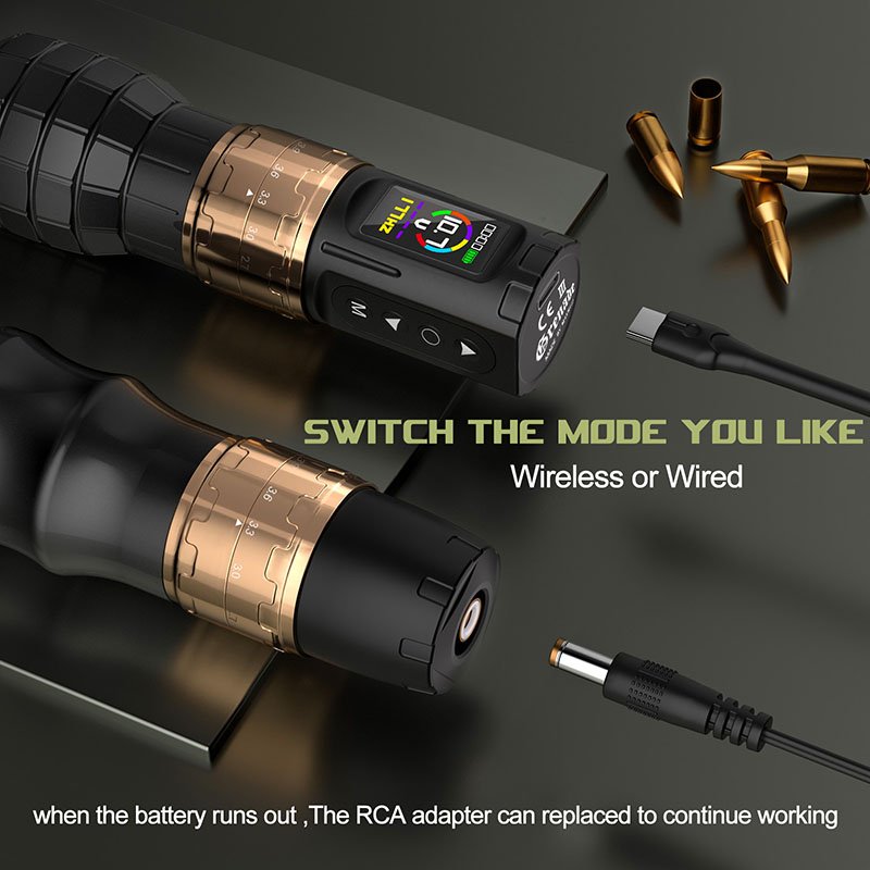 Professional Portable Maxwolf Electric Flux Adjustable Stroke Eyebrow Tattoo Gun Pen Rotary Wireless Kit Tattoo Machine