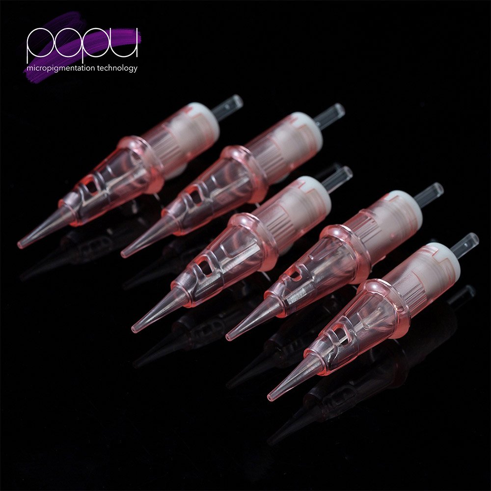 POPU Pinki CE 10pcs 1RL 0.30mm 0805U Hair Nano Stroke Scalp Micropigmentation Permanent Makeup Tattoo Needles Cartridges