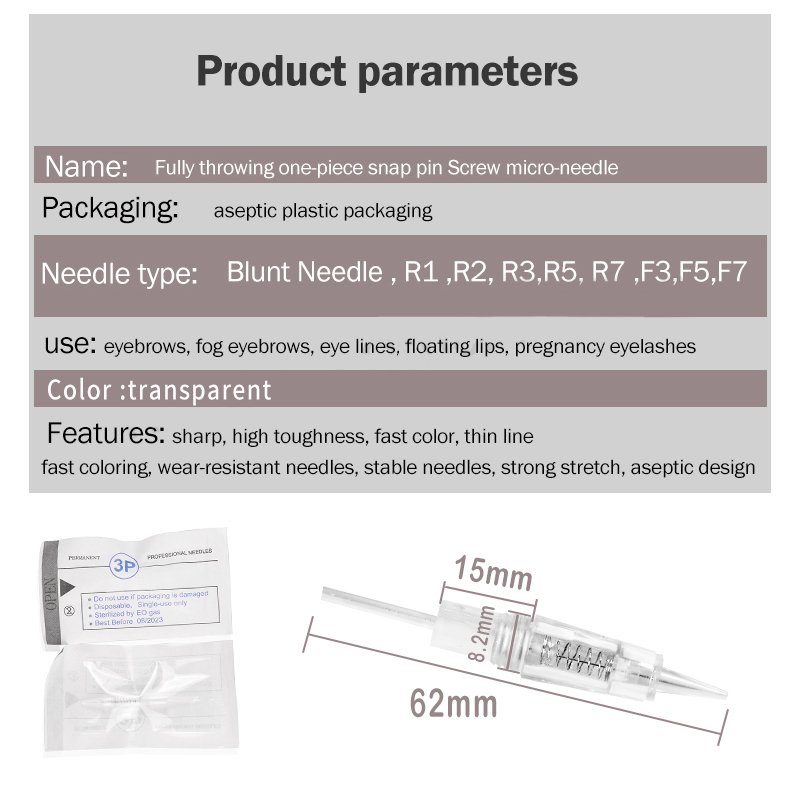 Tattoo Needle Disposable Screw Cartridge Needle Micropigmentation Permanent Makeup Tattoo Eyebrow Lips Pen Needles