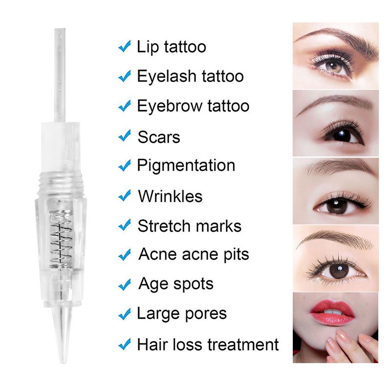 Tattoo Needle Disposable Screw Cartridge Needle Micropigmentation Permanent Makeup Tattoo Eyebrow Lips Pen Needles