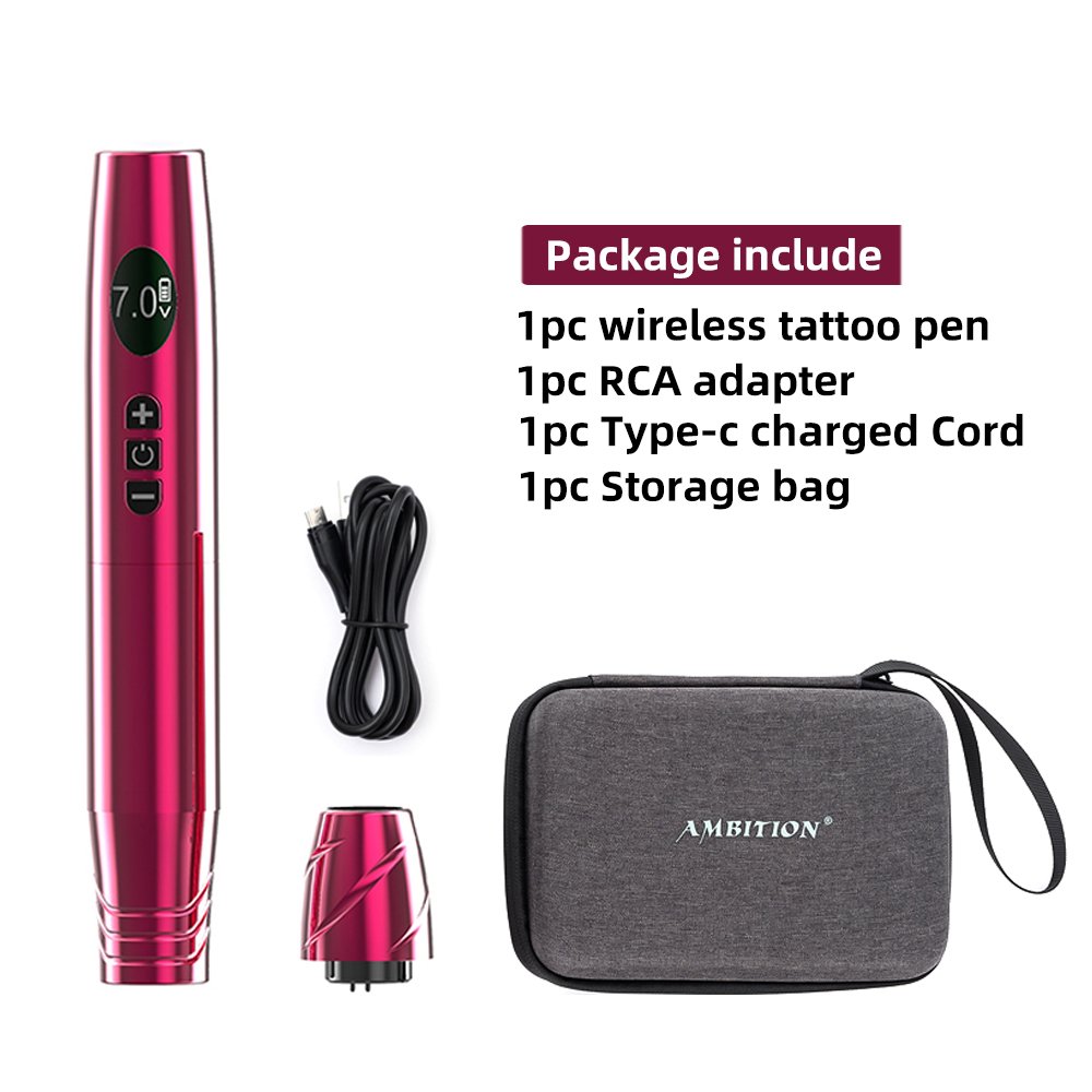 Ambition 900mAh Portable Permanent Makeup Eyebrow Tattoo Pen 3.5mm Stroke Wireless Tattoo Pen Machine for Eyeliner Lips Scalp