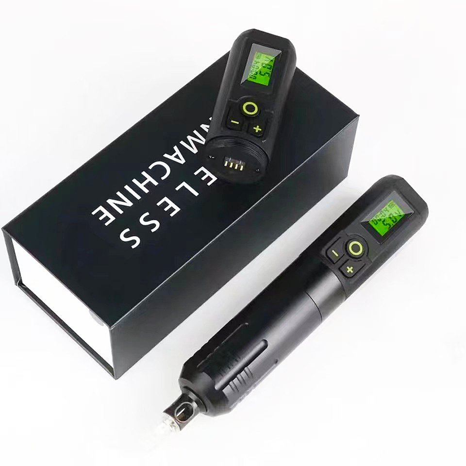 Professional Wireless Tattoo Pen 2000mAh Battery LED Display 3.5mm Stroke Voltage Adjustable Aluminum Cartridge Tattoo Machine