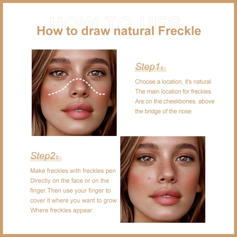 Pudaier Natural Freckle Pen Waterproof Long-lasting Face Makeup Easy Application and Non-smudging Simulated Freckles