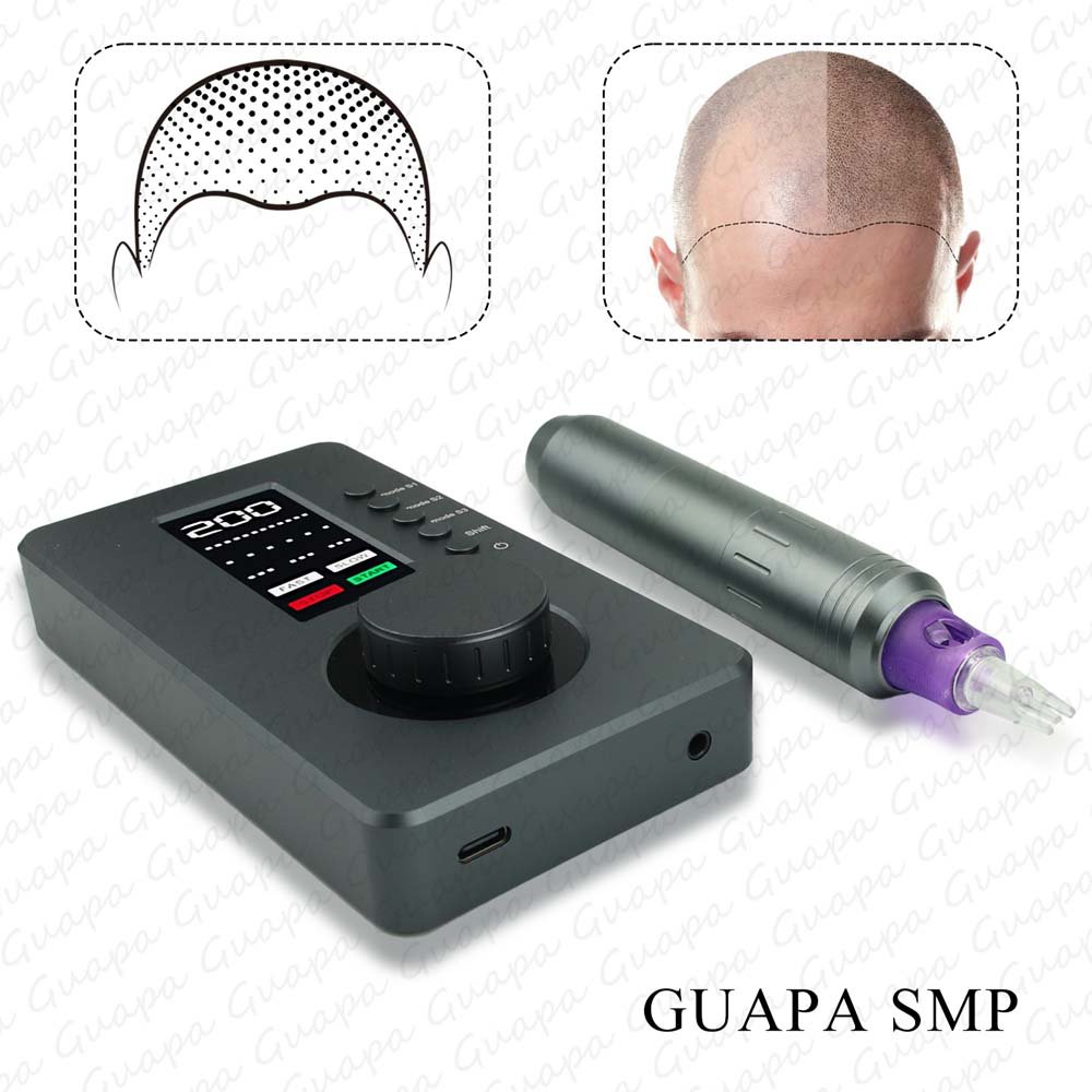 Hot Sale Korea SMP Scalp Micropigmentation Device Swiss Motor Tattoo Machine with Cartridge Needle for Camouflage Female Hair