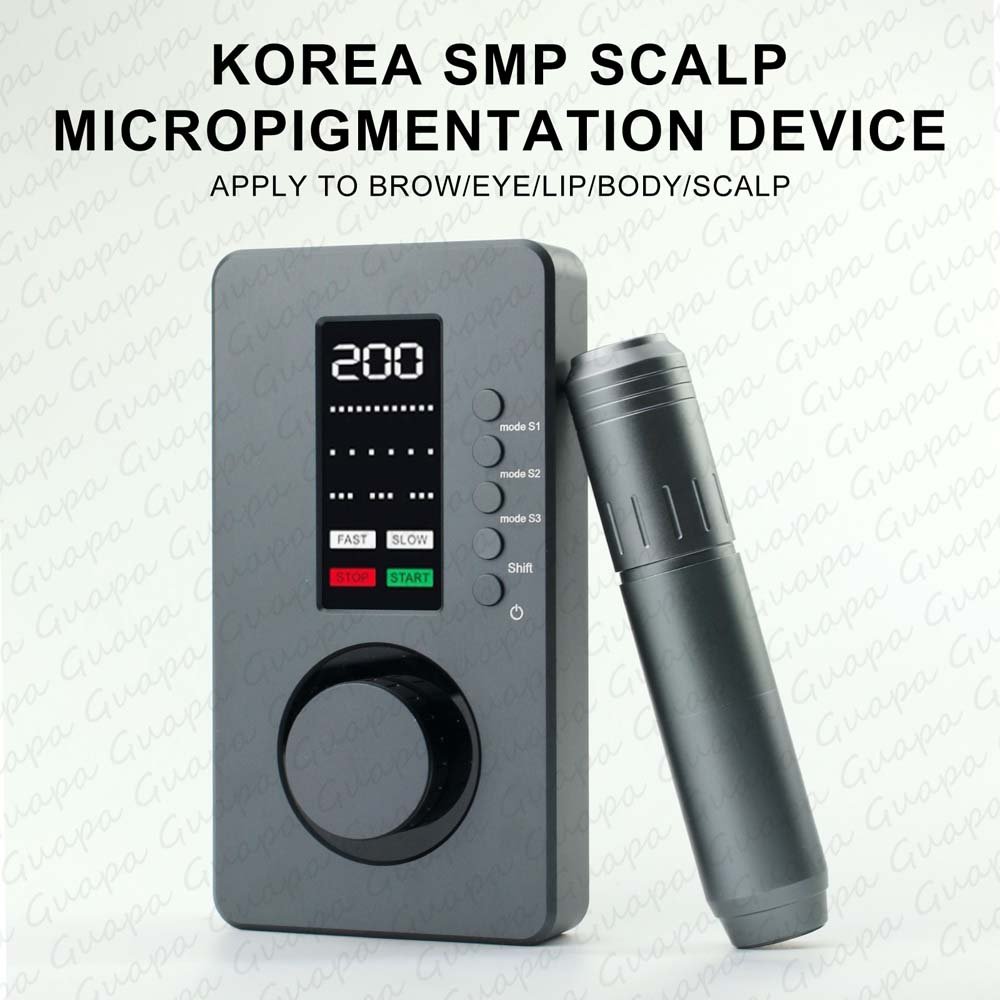 Hot Sale Korea SMP Scalp Micropigmentation Device Swiss Motor Tattoo Machine with Cartridge Needle for Camouflage Female Hair