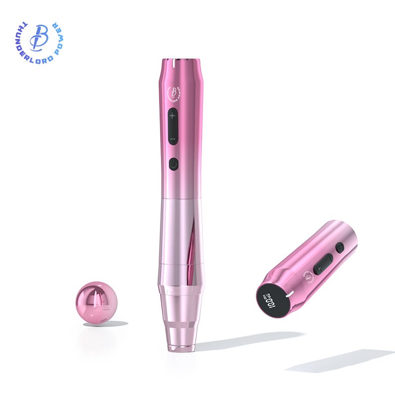 Wireless Microblading Machine Pen with Digital OLED Display Cordless Rotary Gradient Permanent Makeup Machine with 2 Batteries