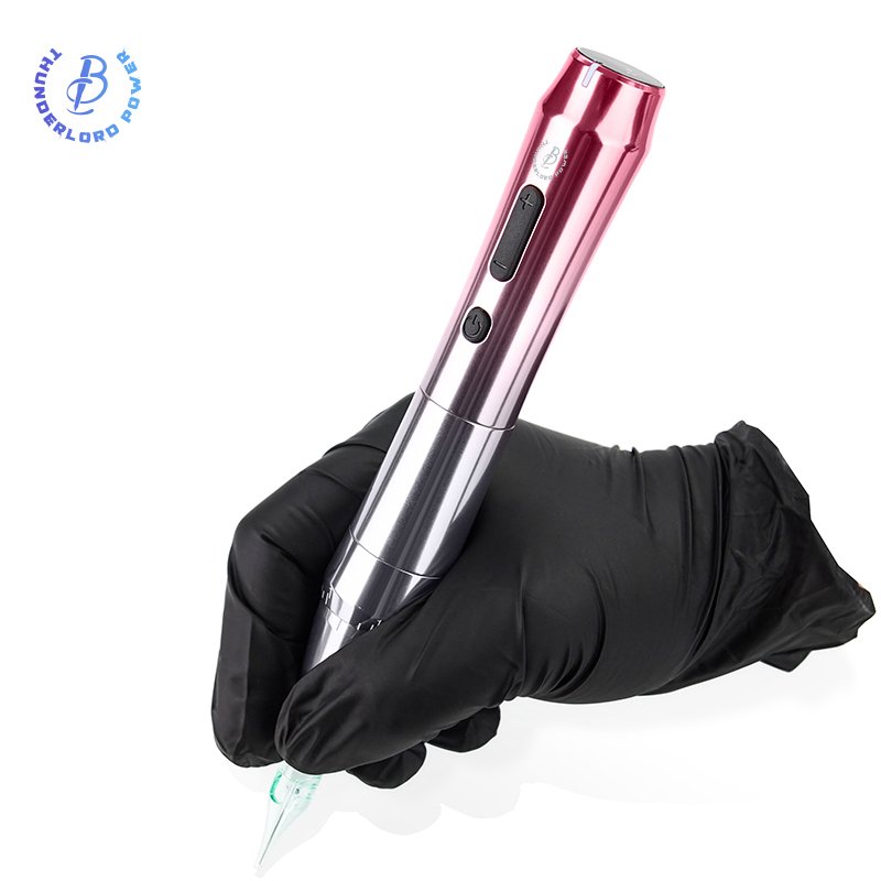 Wireless Microblading Machine Pen with Digital OLED Display Cordless Rotary Gradient Permanent Makeup Machine with 2 Batteries