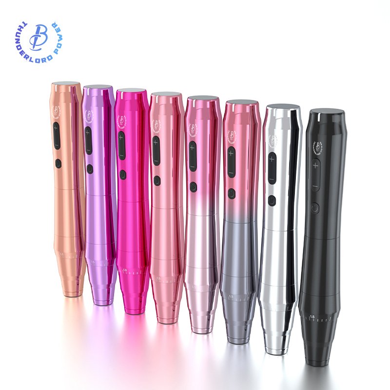 Wireless Microblading Machine Pen with Digital OLED Display Cordless Rotary Gradient Permanent Makeup Machine with 2 Batteries