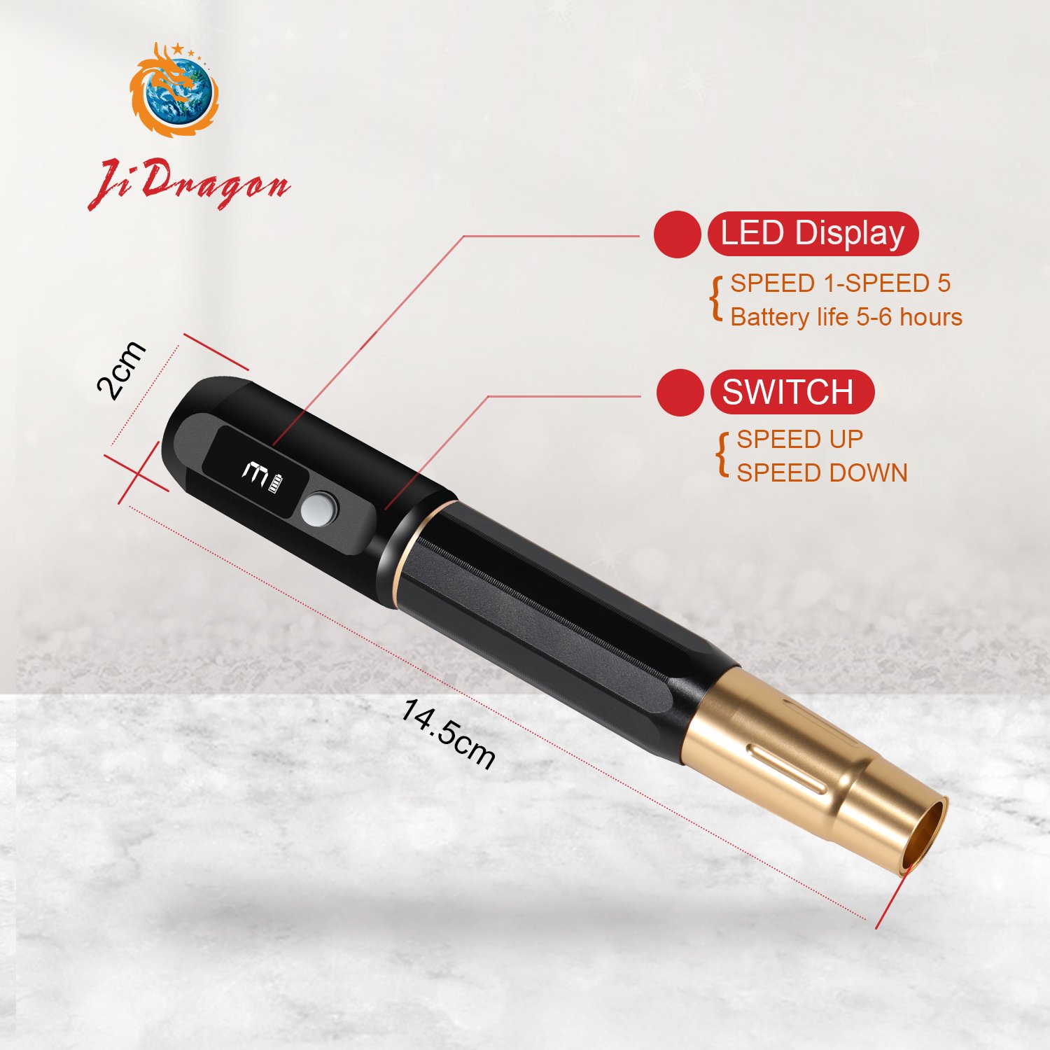 Wireless Dual Port Tattoo Machine Permanent Makeup Pen with Permanent Makeup Needle and Universal Cartridge Needle