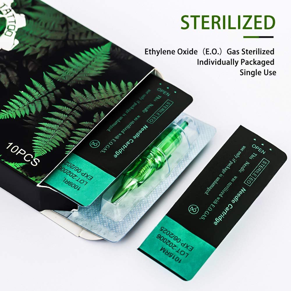 Ambition TREX 20Pcs Curved Magnum Medium Taper 1215RM Cartridges #12 Standard 15RM Disposable Tattoo Needles