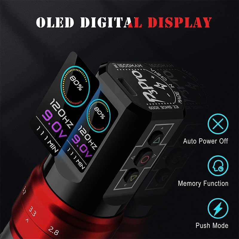EZ Tattoo P3 PRO 2 batteries Matte Permanent Tattoo Machine Wireless Tattoo Machine pen with Adjustable Stroke and App Function