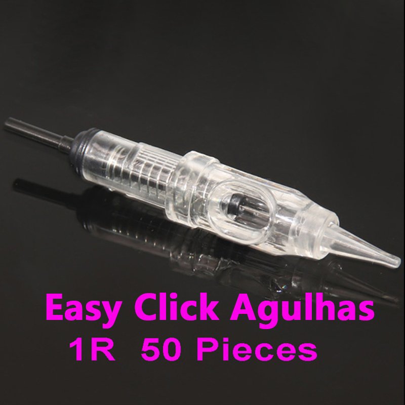 50pcs Agulha Easy Click Universal Dermografo 1, 3, 5 RL Permanent Makeup Cartridge Needles 600D-G for Eyebrow Tattoo Machine