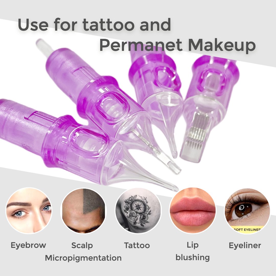 20pcs Disposable Eyebrows Eyeliner Lips SMP PMU Tattoo Cartridge Needles for Permanent Makeup