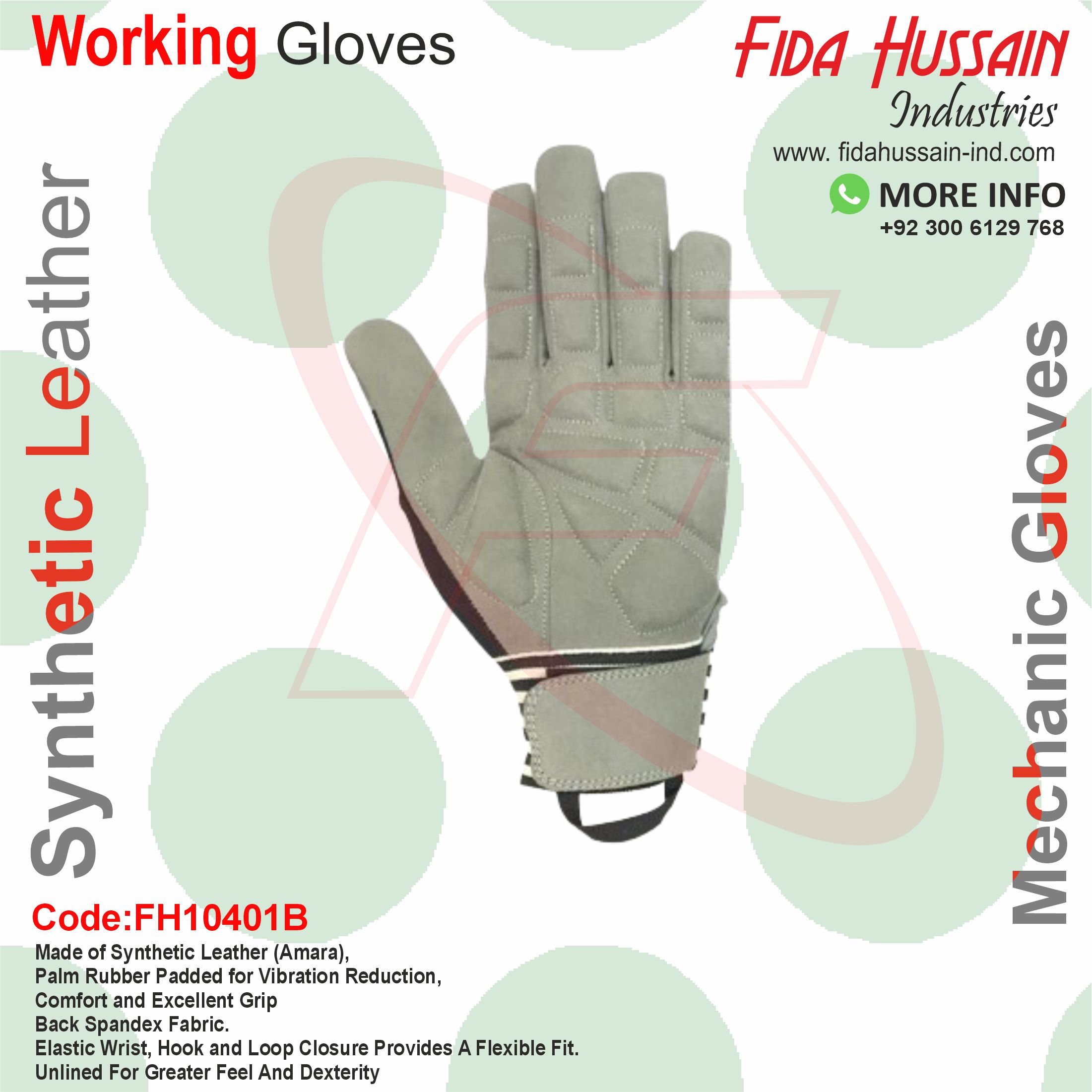 Prevent contamination and infection Synthetic leather safety gloves and anti-vibration gloves for hand protection