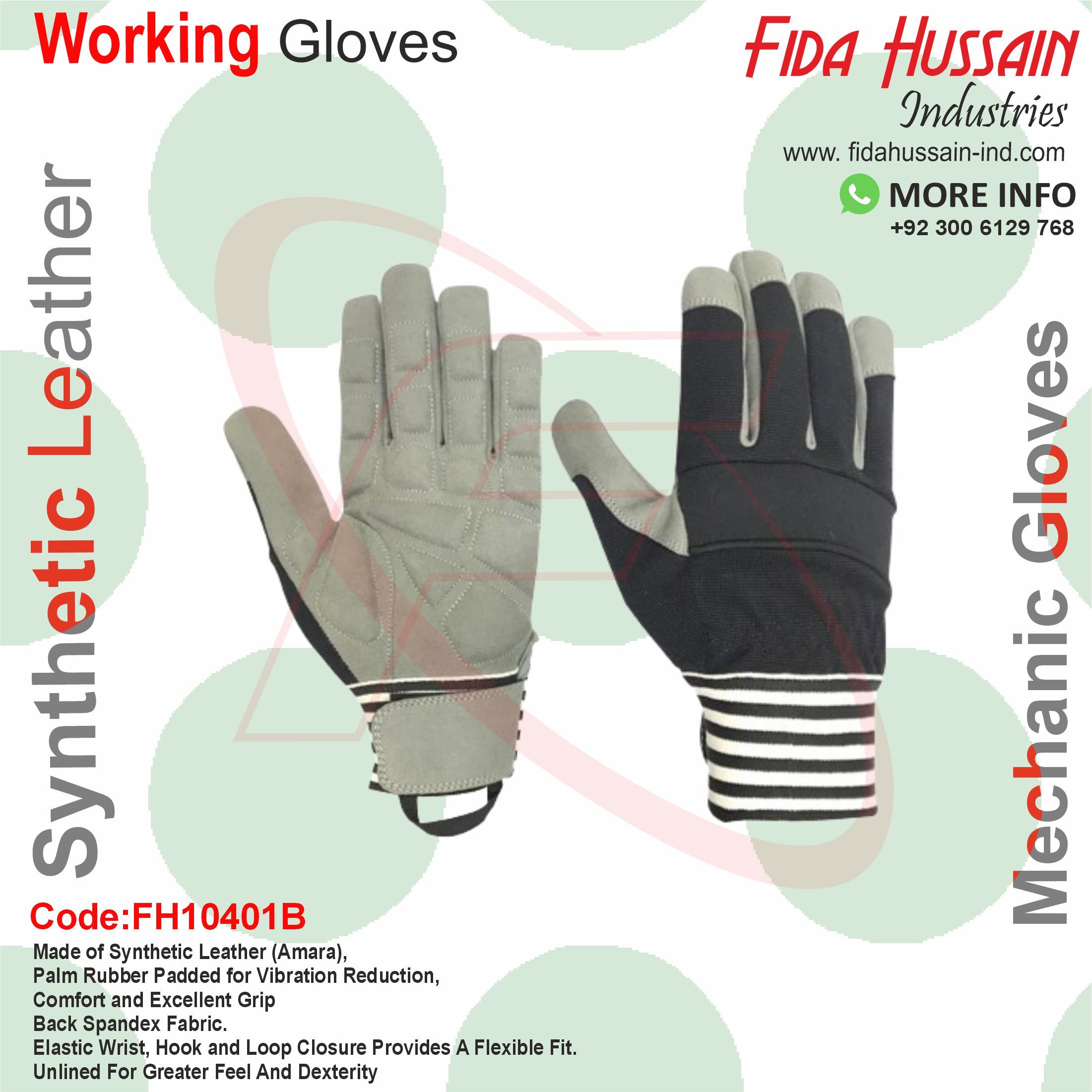 Prevent contamination and infection Synthetic leather safety gloves and anti-vibration gloves for hand protection