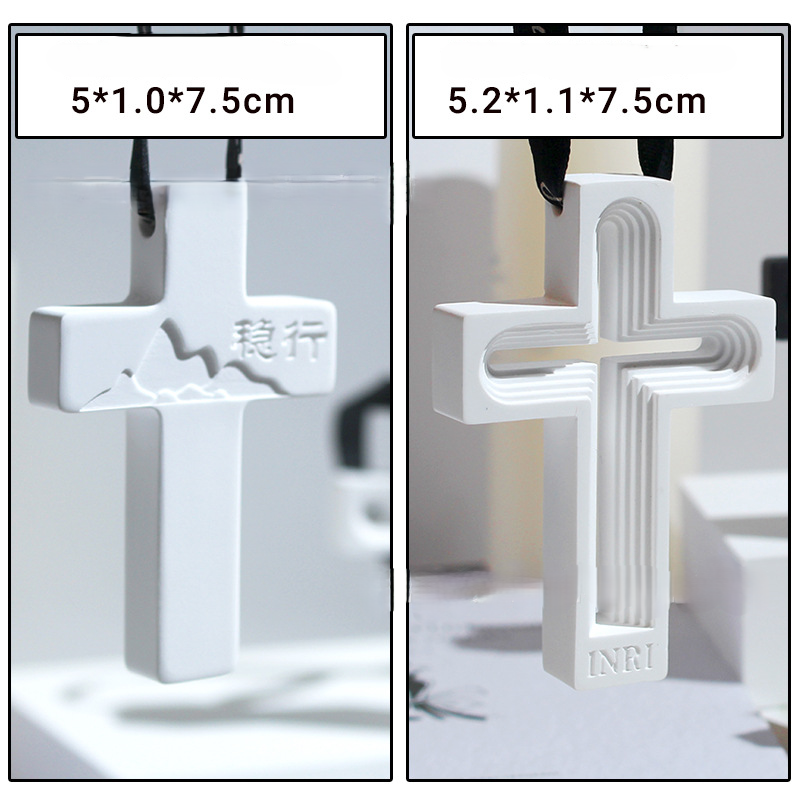 Handmade Men's Perfume Car Aromatherapy Pendant Enlarged Stone Cross Reed Diffuser Sets New Car Interior Wholesale Rearview