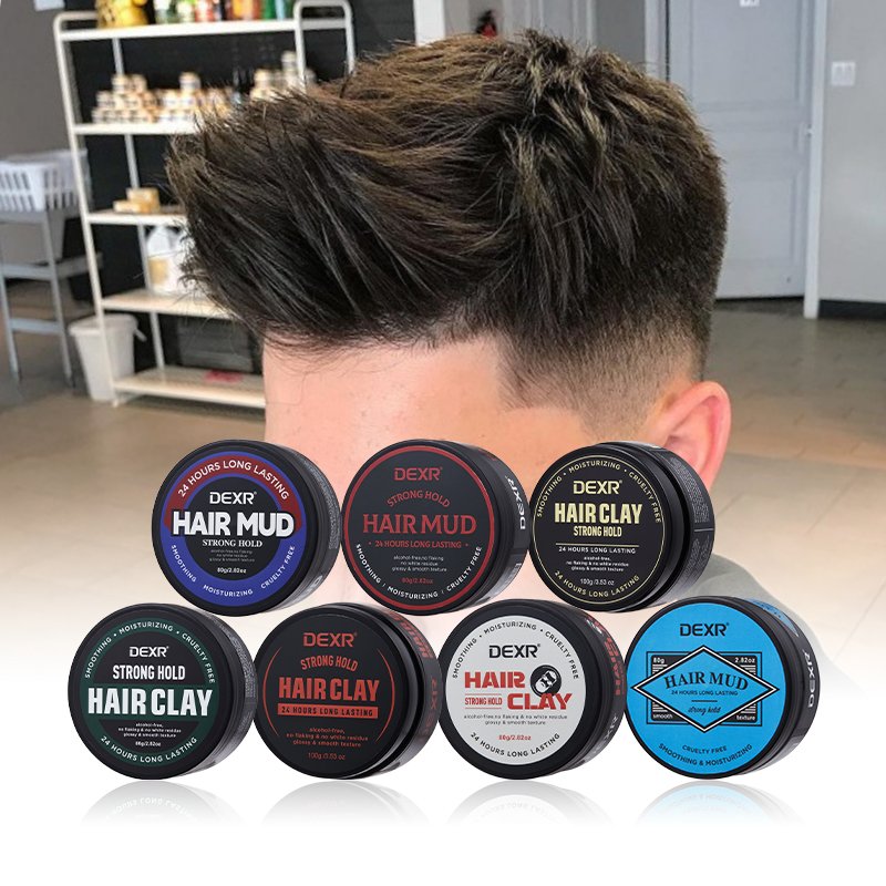 Private label men's hair care style styling products natural styling mud wax firm long lasting matte hair clay for men