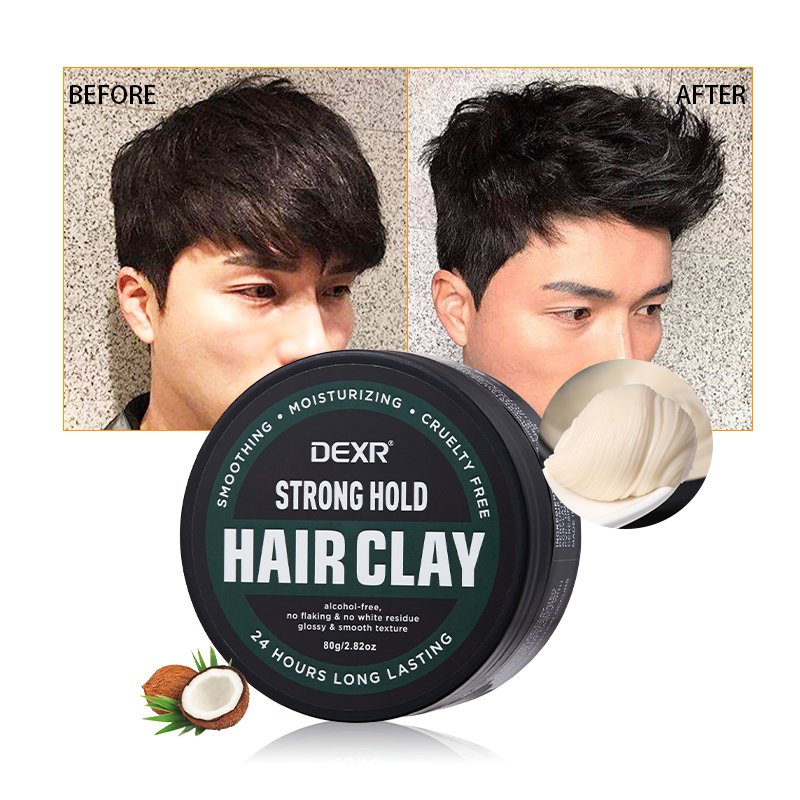 Private label men's hair care style styling products natural styling mud wax firm long lasting matte hair clay for men