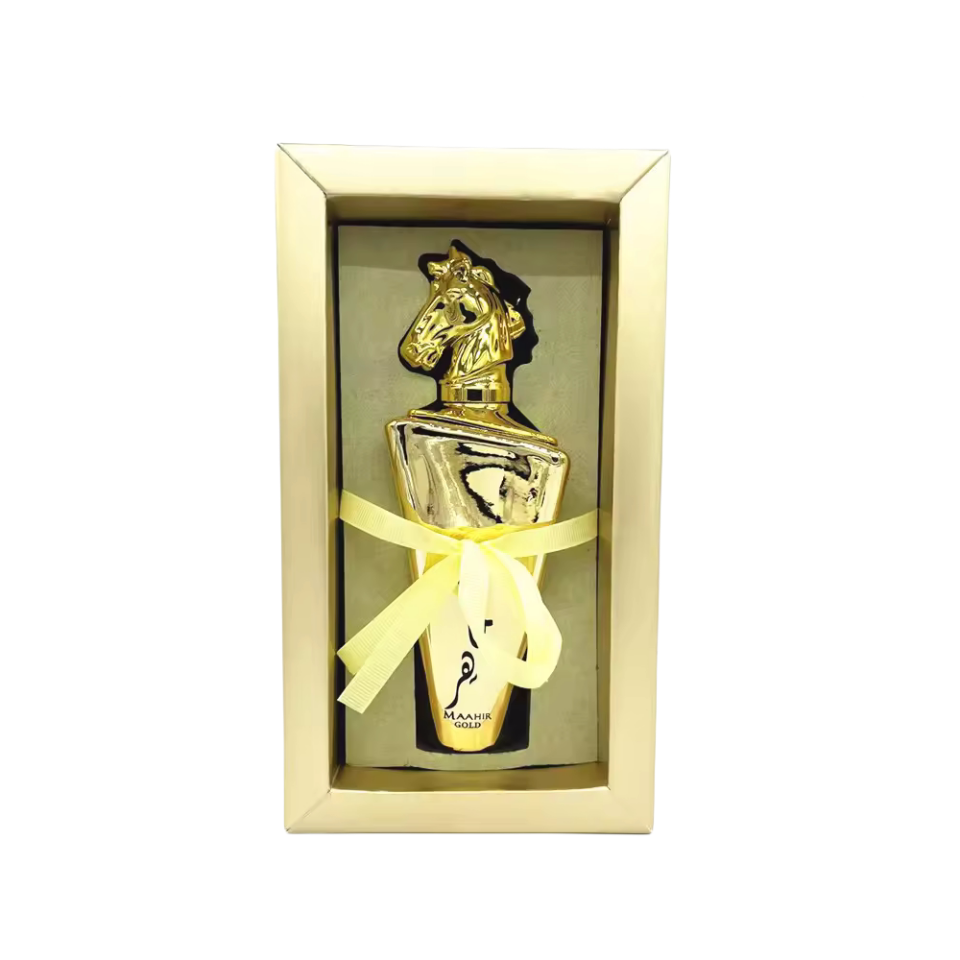 Wholesale Qifei High Performance Golden Horse Head Luxury Gift Box Men's Perfume 100ml Long Lasting Arabic Perfume