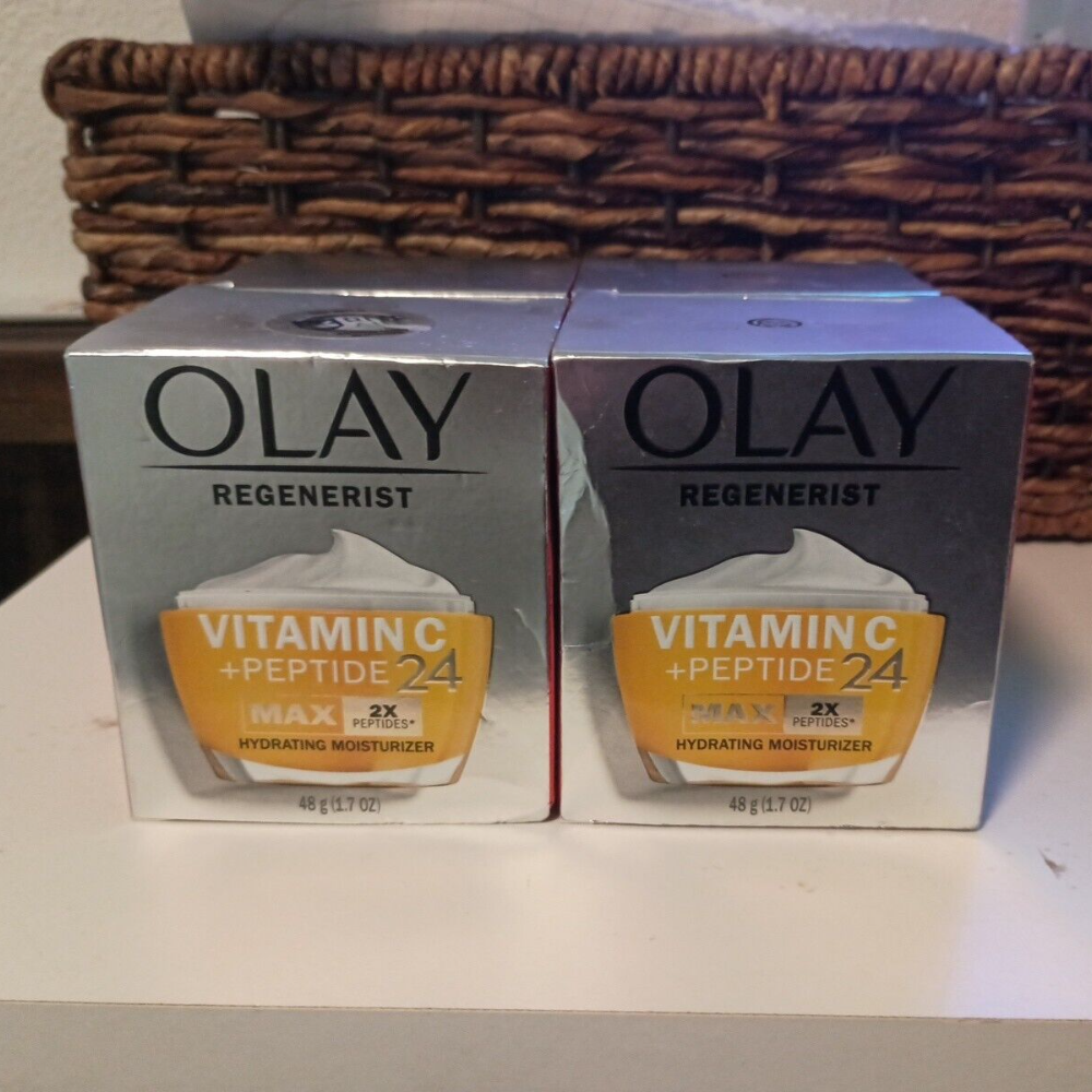 Olay Regenerist Vitamin C + Peptide 24 MAX Face Moisturizer, 1.7 oz (Pack of 2)