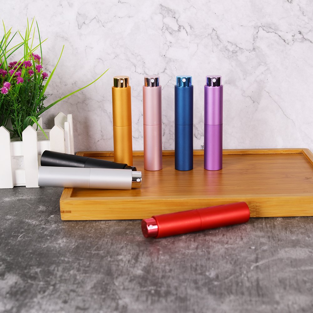 Custom High Quality 10ml Black Travel Refillable Cologne Bottles Men Aluminum Collar Metal Base Skin Care Serum Cosmetics 10ml