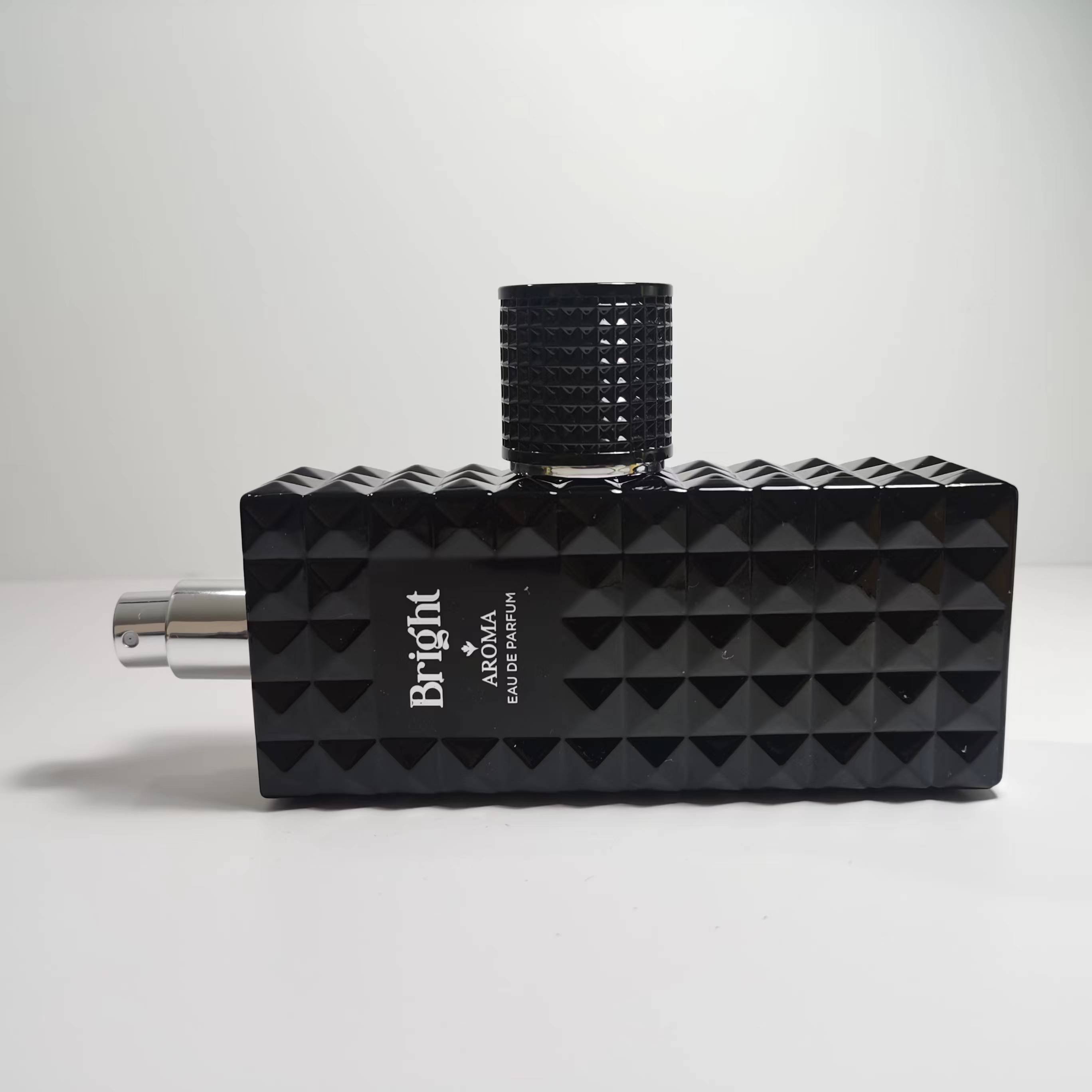 Custom black Luxury Hedgehog mesh surface 100 ml glass parfum bottle Top quality men's perfume bottle with black lid