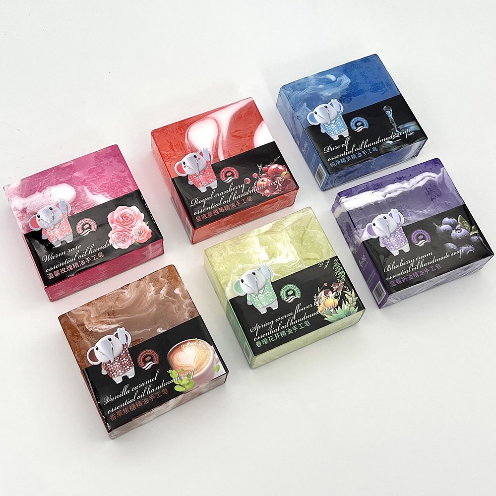 Wholesale OEM Rose Fragrance Essential Oil Soap Bar Luxury Fresh Scent Handmade Bath Soap Custom Soap Box