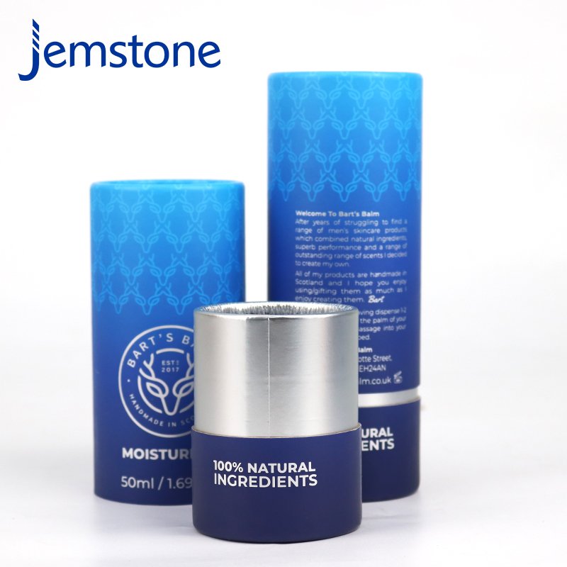 Biodegradable Lip Balm Paper Tube Deodorant Stick Cosmetic Cylinder Packaging Tube Box For Men's Skin Care Product