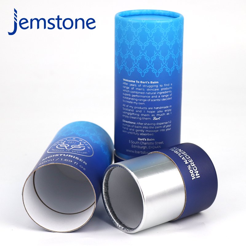 Biodegradable Lip Balm Paper Tube Deodorant Stick Cosmetic Cylinder Packaging Tube Box For Men's Skin Care Product