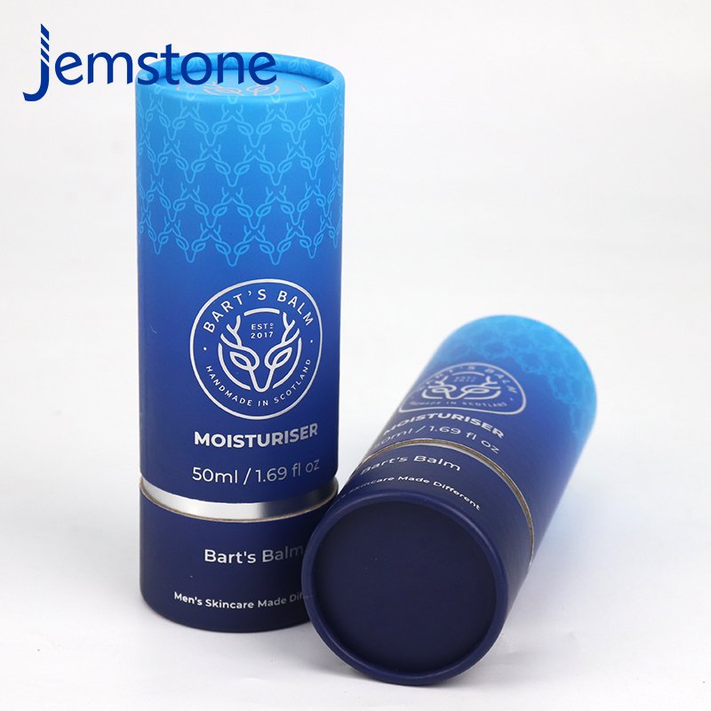 Biodegradable Lip Balm Paper Tube Deodorant Stick Cosmetic Cylinder Packaging Tube Box For Men's Skin Care Product
