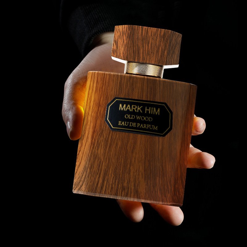 100ML Men's Long-Lasting Woody Perfume in Wood Grain Brown Bottle Classic High Quality Eau De Parfum with Exquisite Smell
